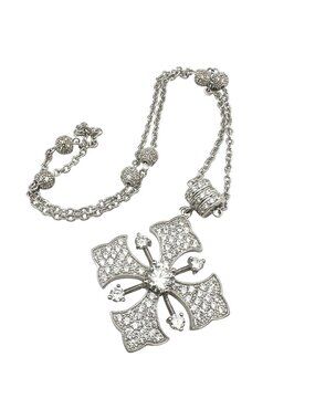 Joseph Esposito Maltese Cross Magnetic Pendant Sterling Silver Necklace